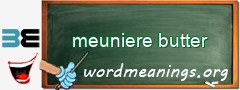 WordMeaning blackboard for meuniere butter